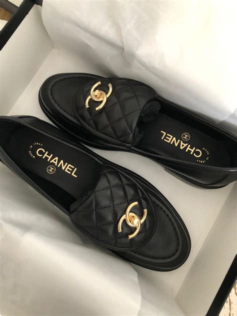 chanel loafer black|chanel moccasin loafer.